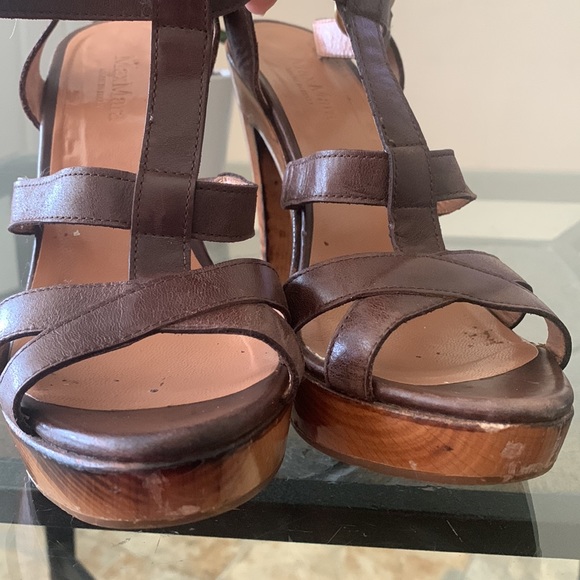 MaxMara Platform Wood Strap Sandals - Picture 4 of 10